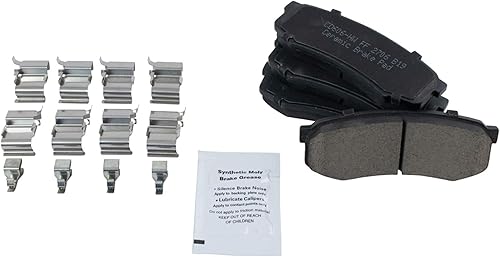 Miniatura 4 de TRQ Kit de pastillas de freno trasero y rotor, kit químico de freno, pastillas de freno, rotor de freno cerámico premium con revestimiento G