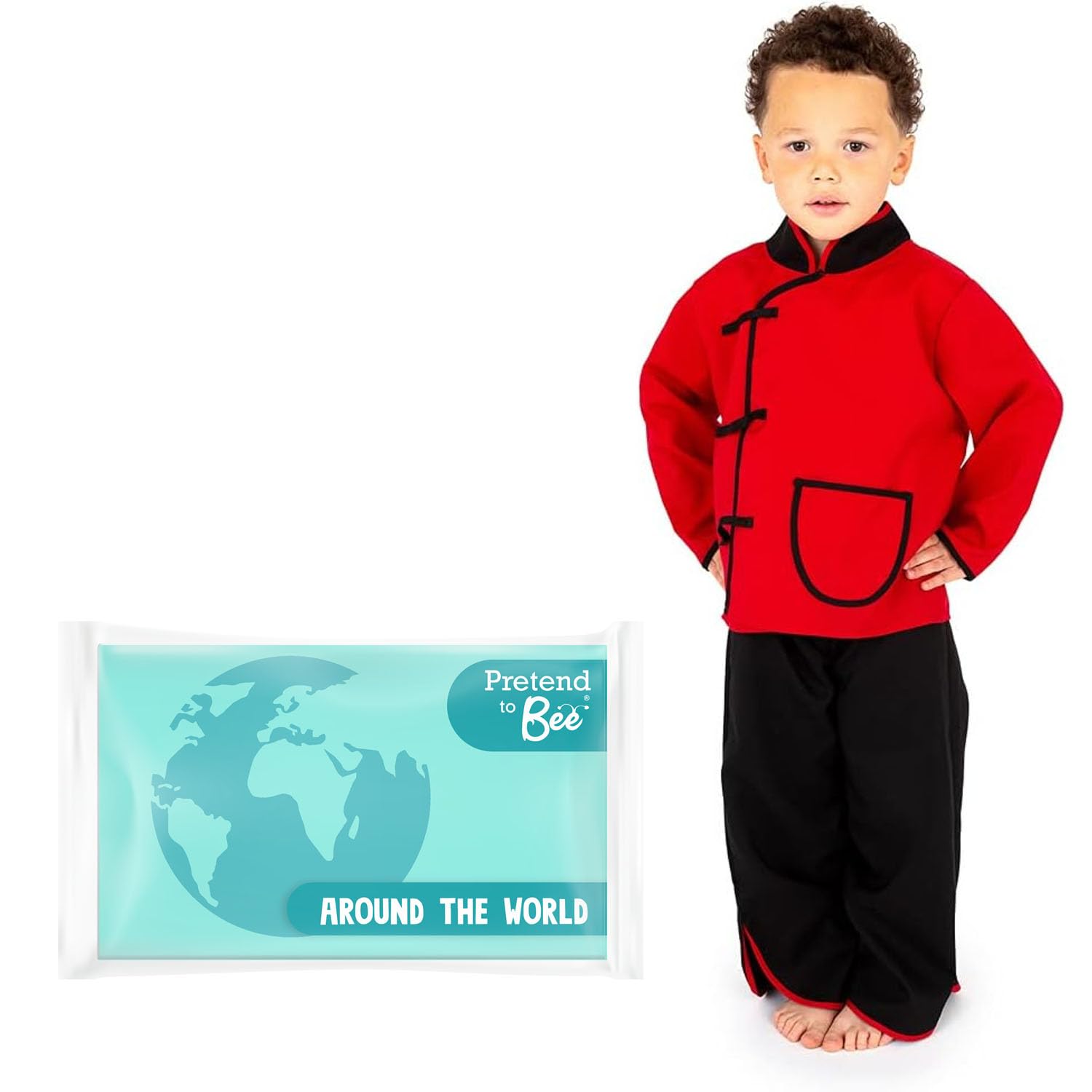 PRETEND TO BEE Chinese Man/Boy Dress Up Costume for Kids, Multicultural, 3-5 Years