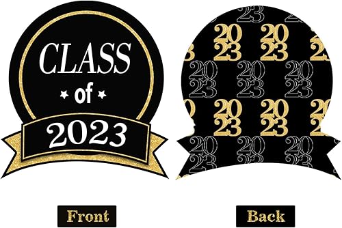 Miniatura 5 de Suministros para fiesta de graduación 2023 paquete de 30 palos de centro de mesa de graduación negros y dorados suministros de fiesta de clase 2023