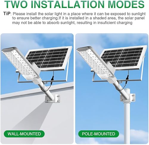 Miniatura 5 de Farola solar para exteriores (6000 mAh, 1 paquete) - Lámpara LED impermeable IPX4 con control remoto para patiojardíncamino
