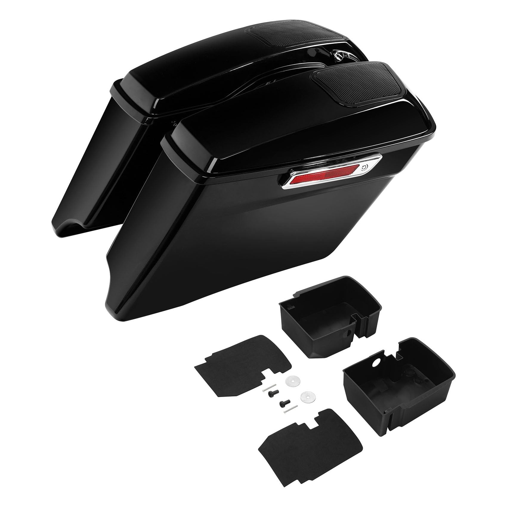 Motorcycle 4 Stretched Saddlebags Extended Hard Saddle Bags for Harley Touring CVO 2014-2024