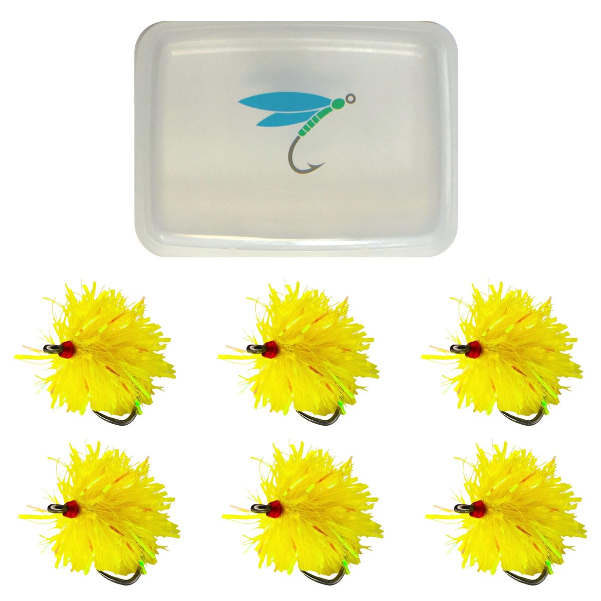 Thor Outdoor Crystal Flash Egg Fly with Case - Wet Fishing Flies for Steelhead Trout, Salmon, Panfish, Bluegill