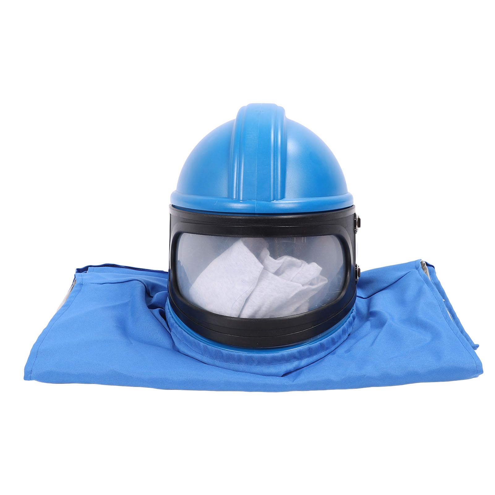 Casco de Chorro de con Suministro de Aire para Seguridad Protector de capó de Chorro de, Lente Transparente, para Operador, Lona de Caucho ABS