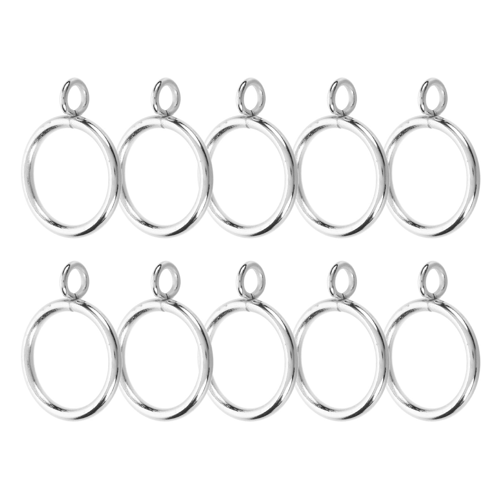 Ciieeo Roman Ring Drapery Hooks 10 Pack Metal Curtain Rings White - for Eyelet Pleated Curtains