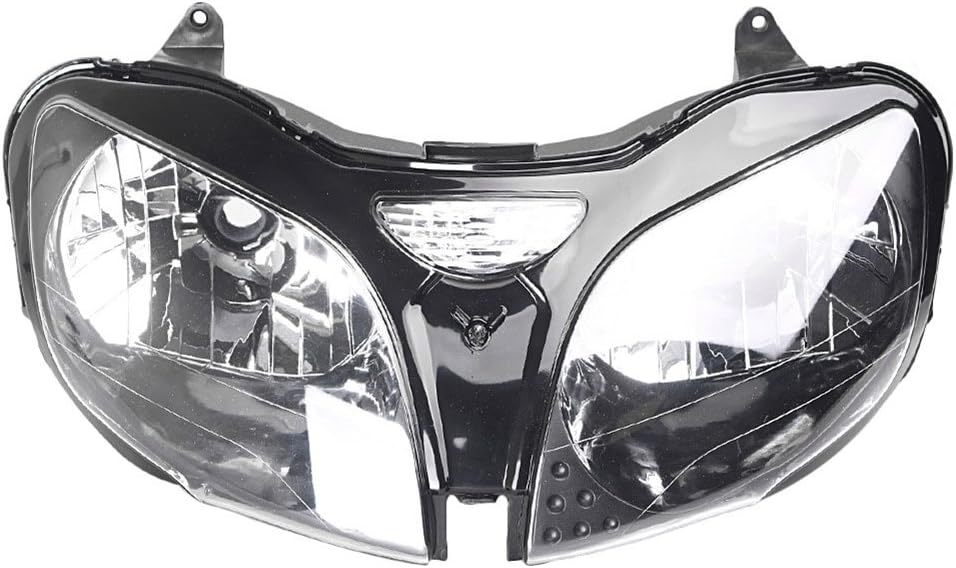 Mallofusa Motorcycle Front Headlight Headlamp Assembly Compatible for Kawasaki ZX9R 2000-2003 ZX6R 2000-2002 ZZR600 ZX600J 2000 2001 2002 2003 2004 2005 2006 2007 2008