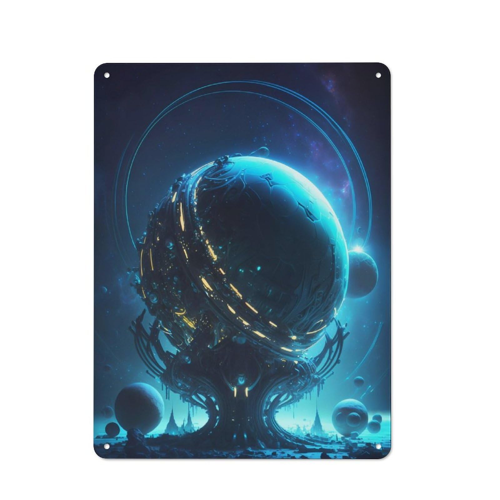 Junmoney Alien Dreamscapes Industrial-Style Tin Sign 40X30cm For Pub Or Café, Suited To Pub Decor Enthusiasts