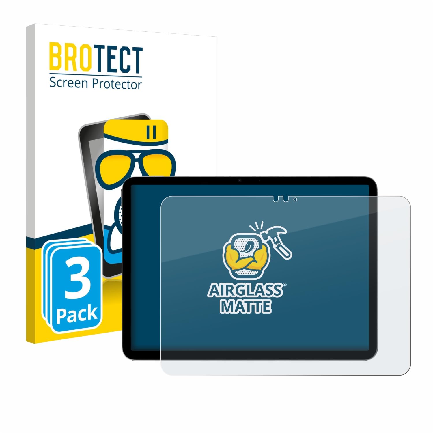 brotect 3 Pezzi Pellicola Vetro per Apple iPad Air 11" M4 2026 | Opaca Protezione Schermo Made in Germany, Anti-Riflesso Durezza 9H Anti-Graffio