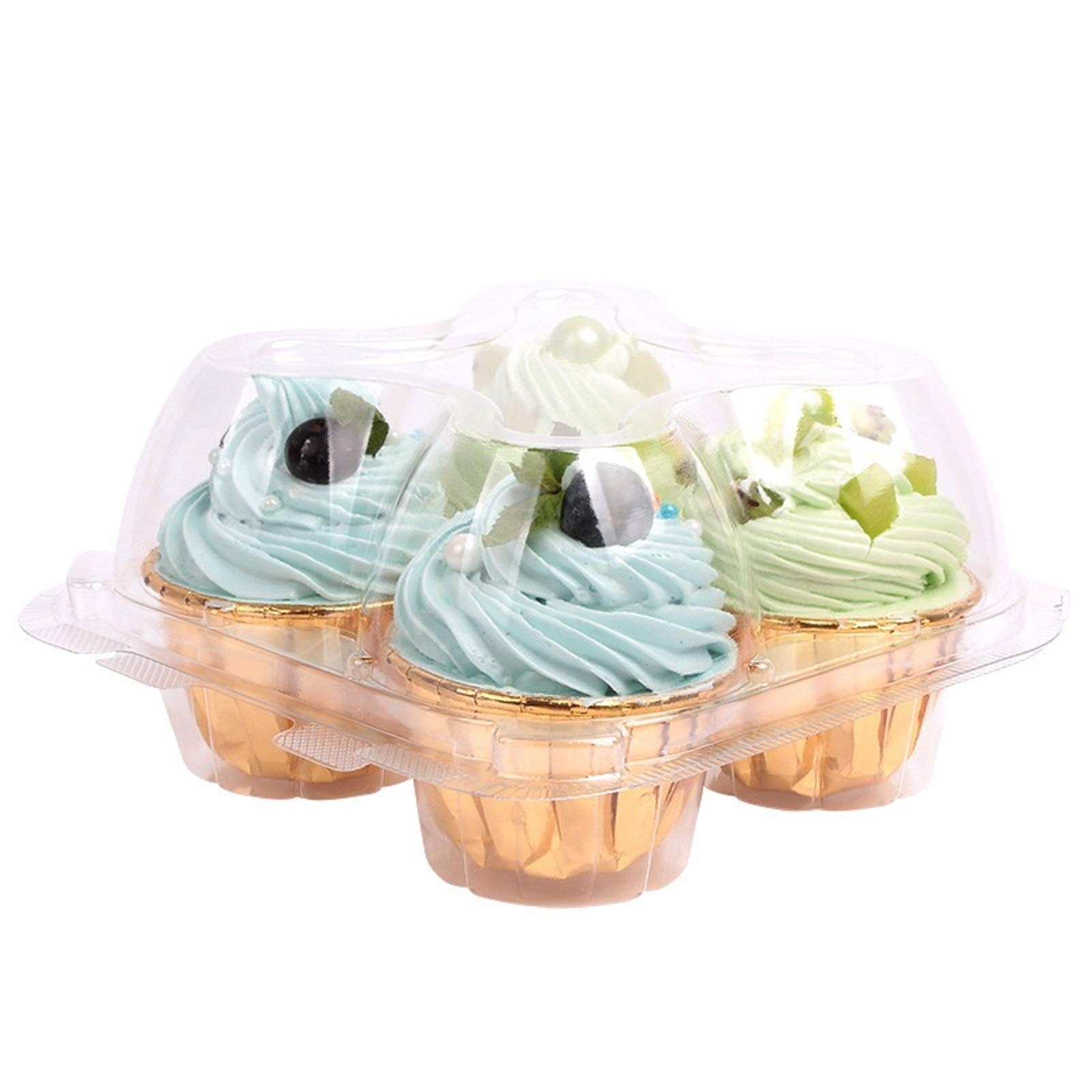 Buy 30Packs 4 Cavity Cupcake Containers, Cupcake Boxes Four Compartment