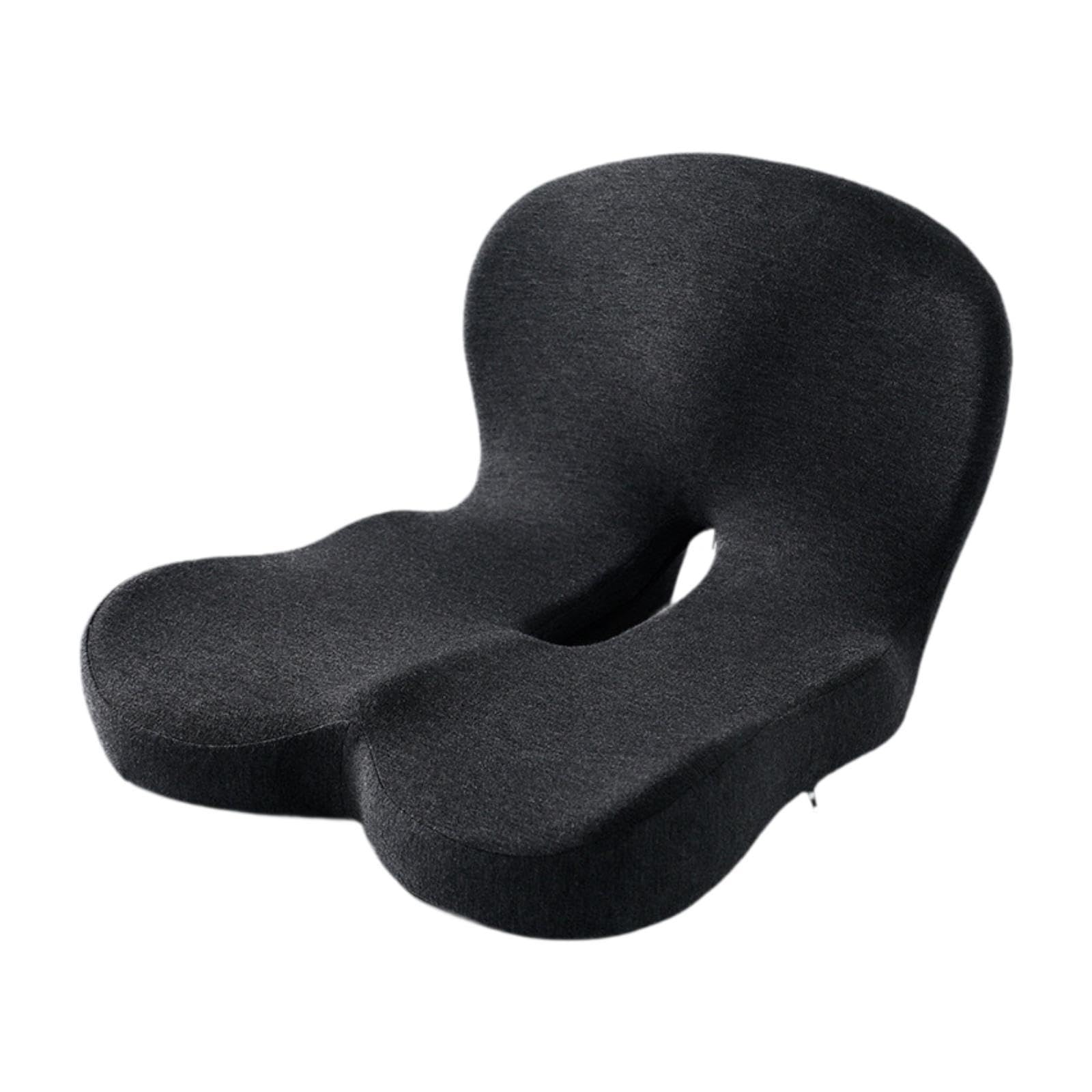 Cuscino Seduta Memory Foam Cuscino Ergonomico Antiscivolo Cuscino Schienale Pad Traspirante Copertura Lavabile Adatto per Lavoratori Studenti Casa Uff, Grigio Scuro