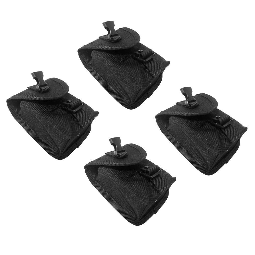 4pcs Replacement Scuba Dive Weight Belt Pocket Pouch with Quick Release Buckle 5.5