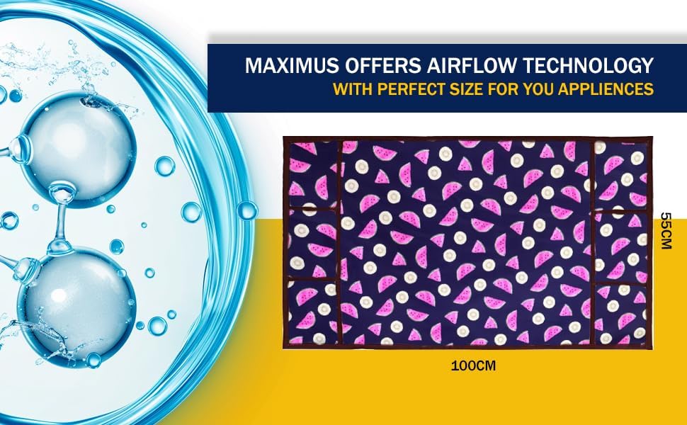 Image of MAXIMUS Dust & Stain Free Waterproof Fridge Top Cover | Refrigerator cover | Washable Material Fridge cover | 6 Utility Pockets (Purple)