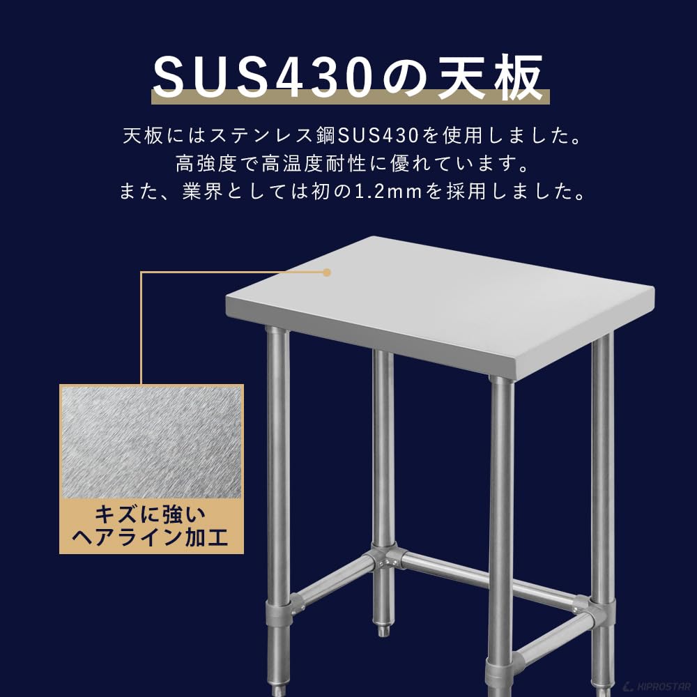 Amazon.co.jp: ステンレス 作業台 三方枠 業務用 調理台 厨房 900×450