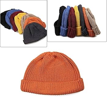 Amazon.co.jp: メンズニットキャップ ビーニー帽子 ロールキャップ