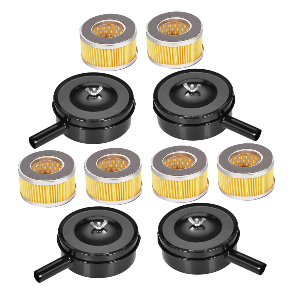 SOLUSTRE Silenciador para Compresor de Aire, 4 Piezas de Repuesto Filtro, Reducción de Ruido, Hierro, Compatible Generador