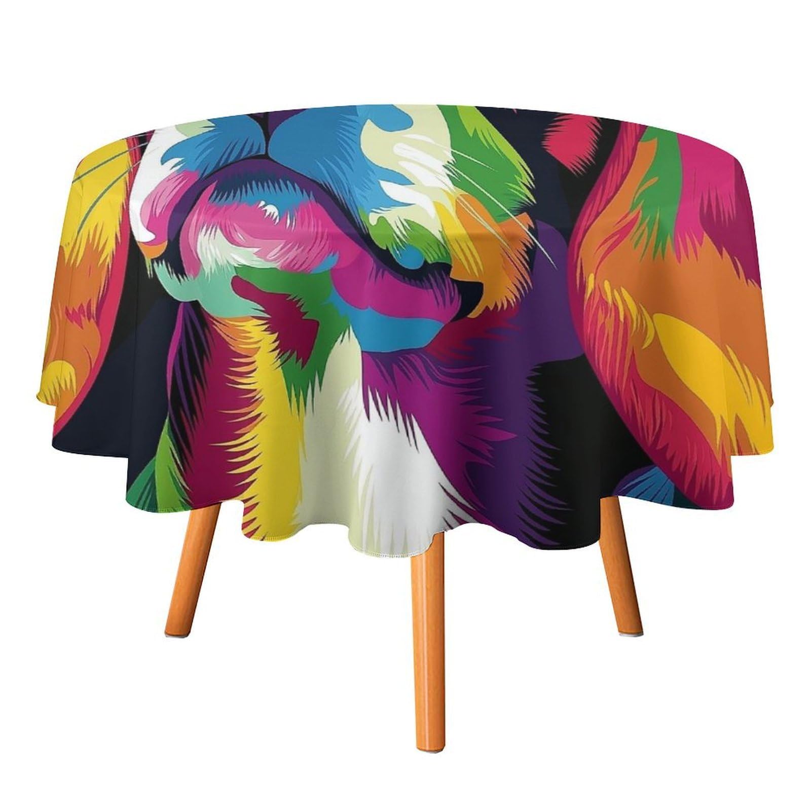 ORDOBO Round Table Cover -Leaves And Flowers Print Home Table Cover For Dinner Kitchen Holiday Outdoors Protect Table Waterproof Dust-Proof Decoration 127X127Cm