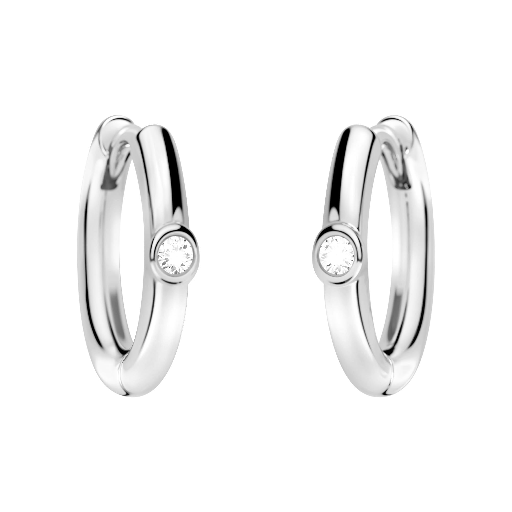 SOFIA MILANI - Damen Ohrringe 925 Silber - mit Zirkonia Steinen - Zirkonia Creole