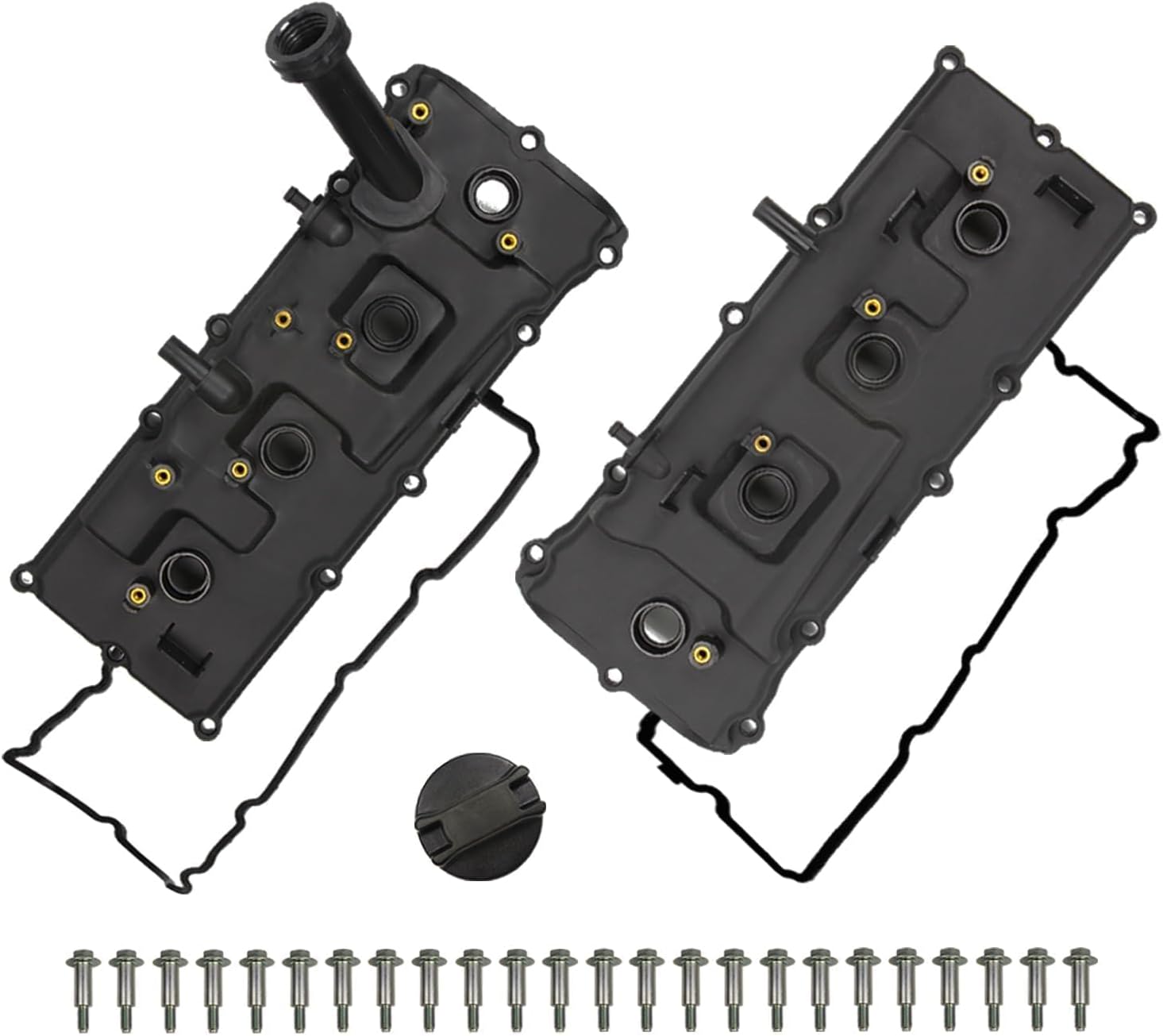 Valve Cover Set Compatible with Infiniti QX56 Nissan Armada Pathfinder Titan NV2500 NV3500 5.6L V8 2007-2017 Replace 13264-ZE01A 13264-ZE00A 13264-7S000 13264-7S010