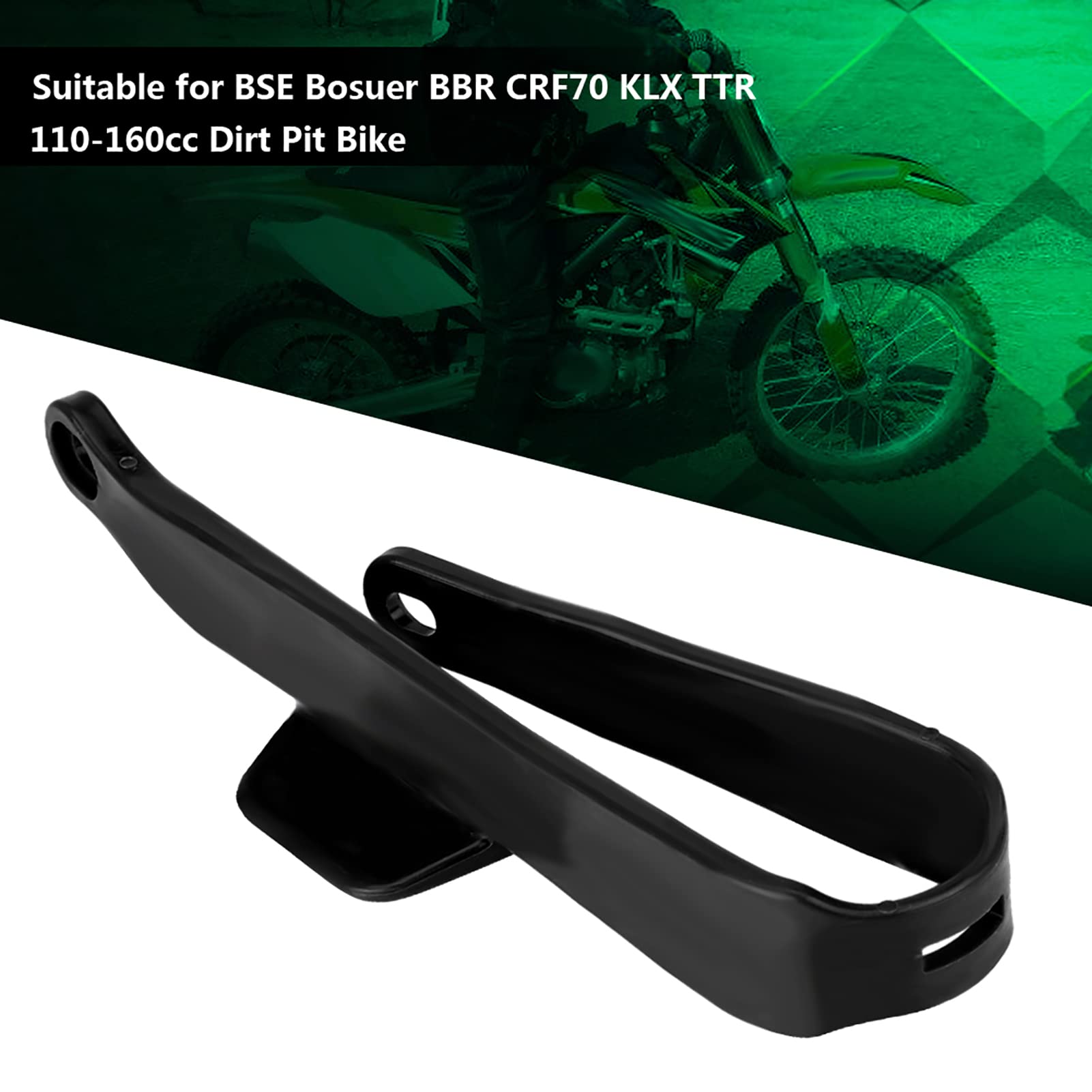Protezione Forcellone, Protezione Forcellone Posteriore con Cursore Catena Moto per BSE Bosuer BBR CRF70 KLX TTR 110-160cc Dirt Pit Bike(Nero)
