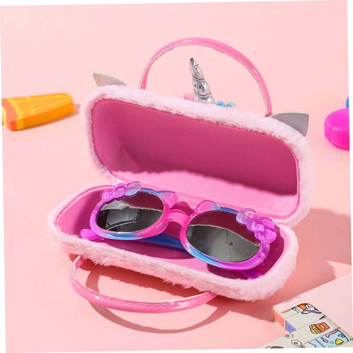 GALPADA 4 Stück Tragbare Brillentasche Brillenetui Für Reisen Sonnenbrillenetui Kinderbrille Plüsch-Brillenetui Brillenetui Brillenaufbewahrung Organizer Brillenetui