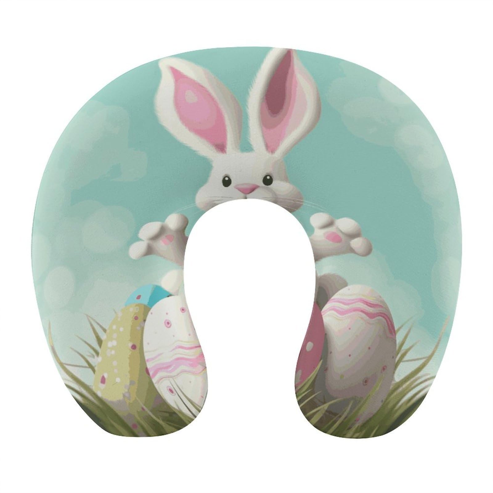 Btcowzrv Style Happy Easter Eggs Bunny Tail1 U Shaped Neck Pillow Travel Pillows