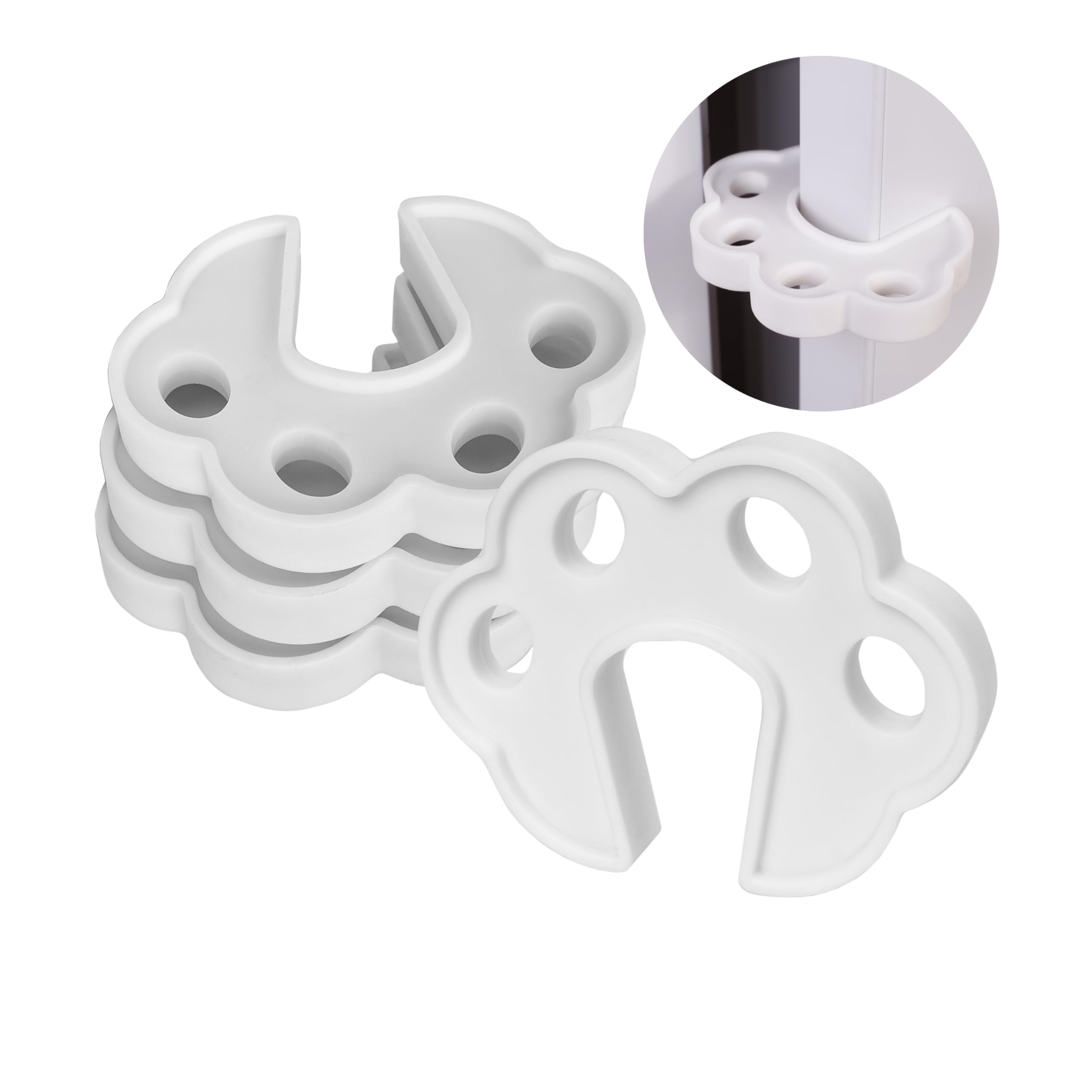 Tür Klemmschutz, 4 Stück, aus Silikon, Weiß, Fingerklemmschutz für Türdicken von 28 bis 45 mm, Türstopper für Kinder und Haustiere, Baby Finger Einklemmschutz, Kindersicherung für Türblatt und Fenster