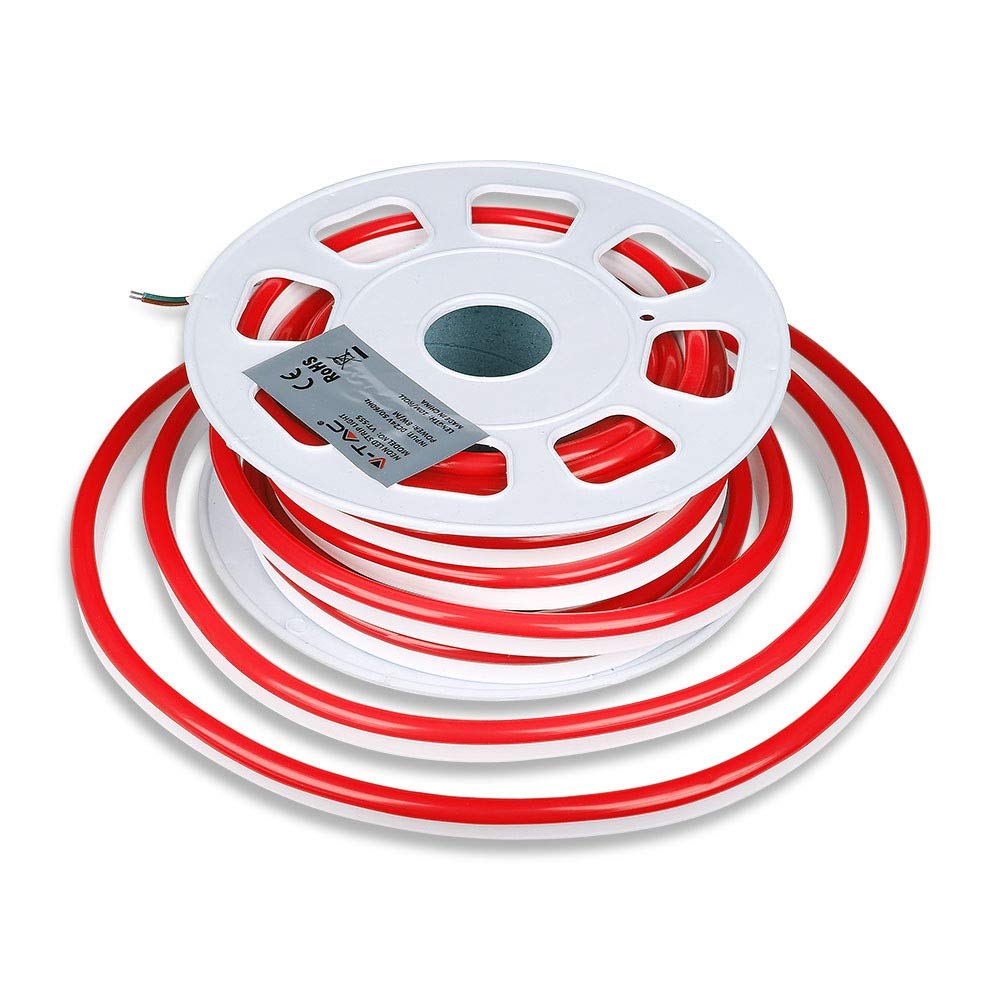 LED Neon Flex 24V Luce Rossa 160° Ip65 - Bobina 10M