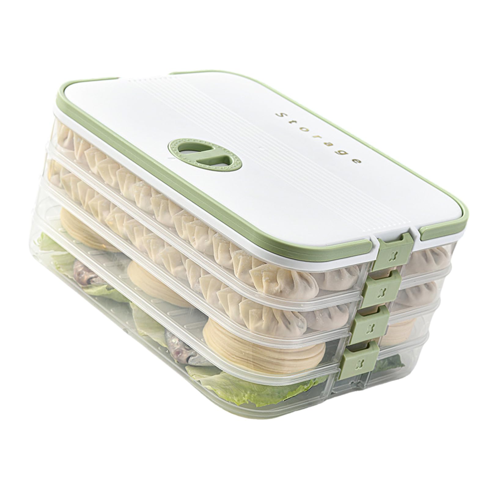 Msioytog Stackable Clear Dumpling Organizers with Date Timer Portable Accessory for Freezer Use and Kitchen Storage Solution Kitchen Organizers