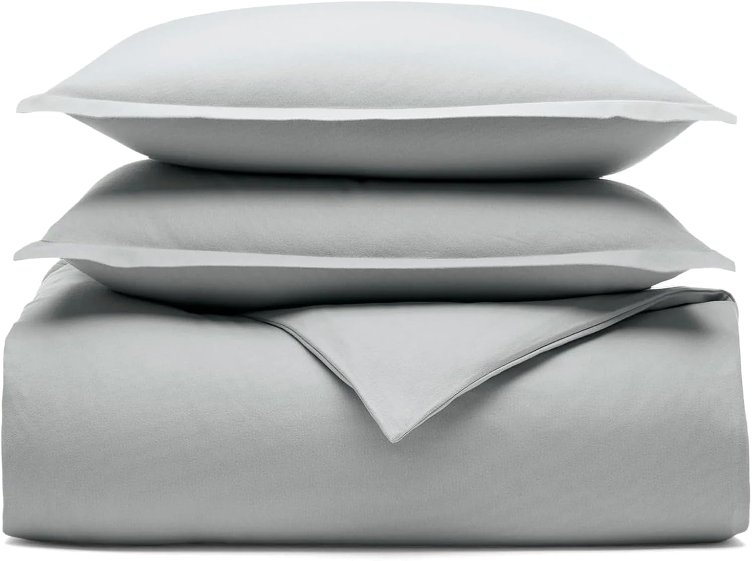 BOLL & BRANCH Flannel Fine Line Stripe Duvet Set - King/Cal King, Cream/Oak - Luxury 100% Organic Cotton - 1 Duvet Cover, 2 Shams - Velvety Soft, Warm & Breathable Weave