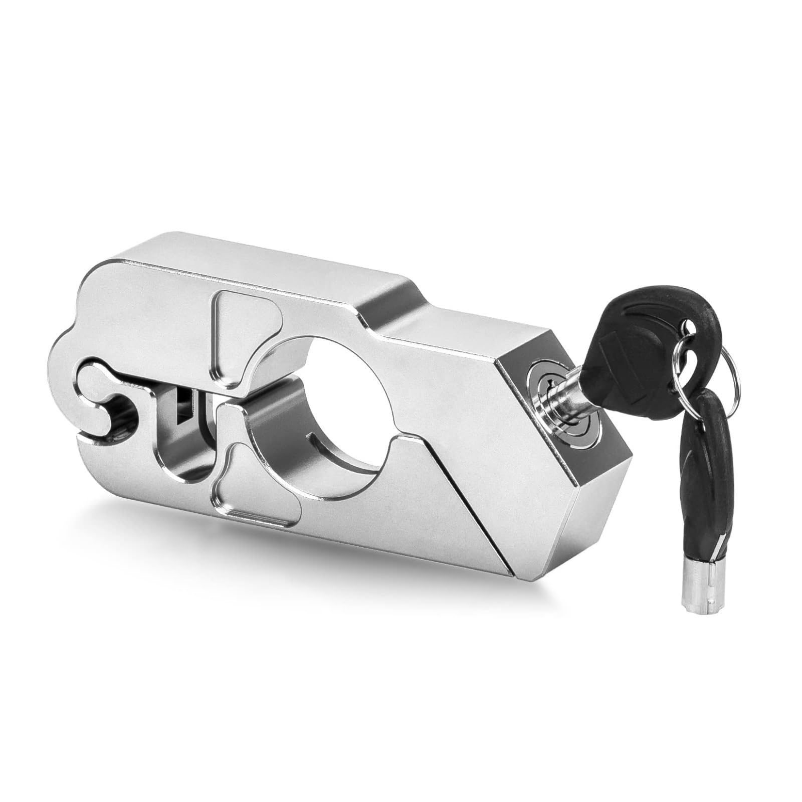 Motorcycle Handlebar Lock Universal Motorcycle Handlebar Lock Handle Throttle Grip Security Anti Theft Motorbike Lock Security(Silver)