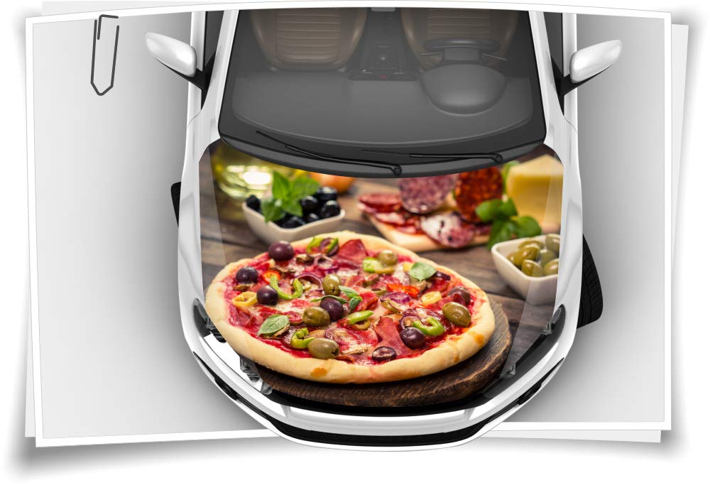 Pizza Pizzeria Käse Salami Motorhaube Auto-Aufkleber Steinschlag-Schutz-Folie Airbrush Tuning Car-Wrapping Luftkanalfolie Digitaldruck Folierung