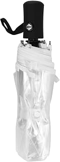 Automatic Umbrella, Portable Fashionable Transparent Automatic Three Folds Folding Rain Umbrella for Outdoor Umbrella