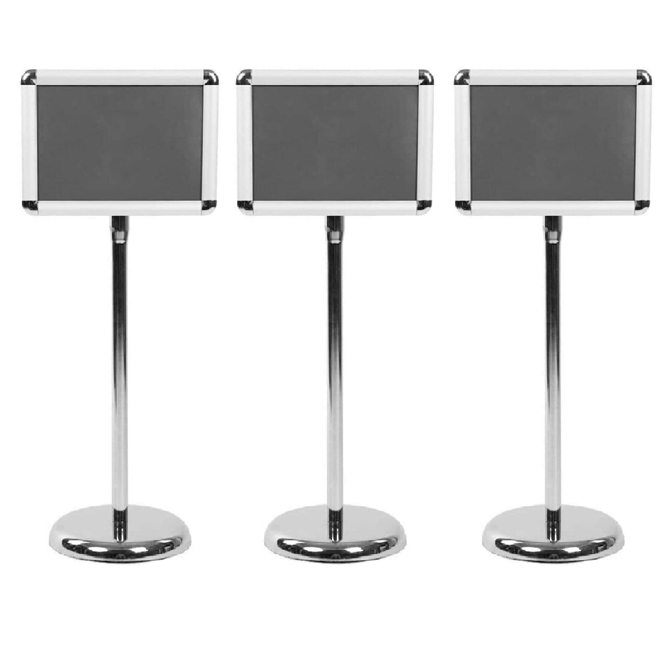 My Shopfittings 3 X A3 Silver Poster Stand Floor Standing Sign Holder Snap Frame Adjustable Aluminum Sign Stand, Display Notice Menu Stand for Wedding/Business Activities Display