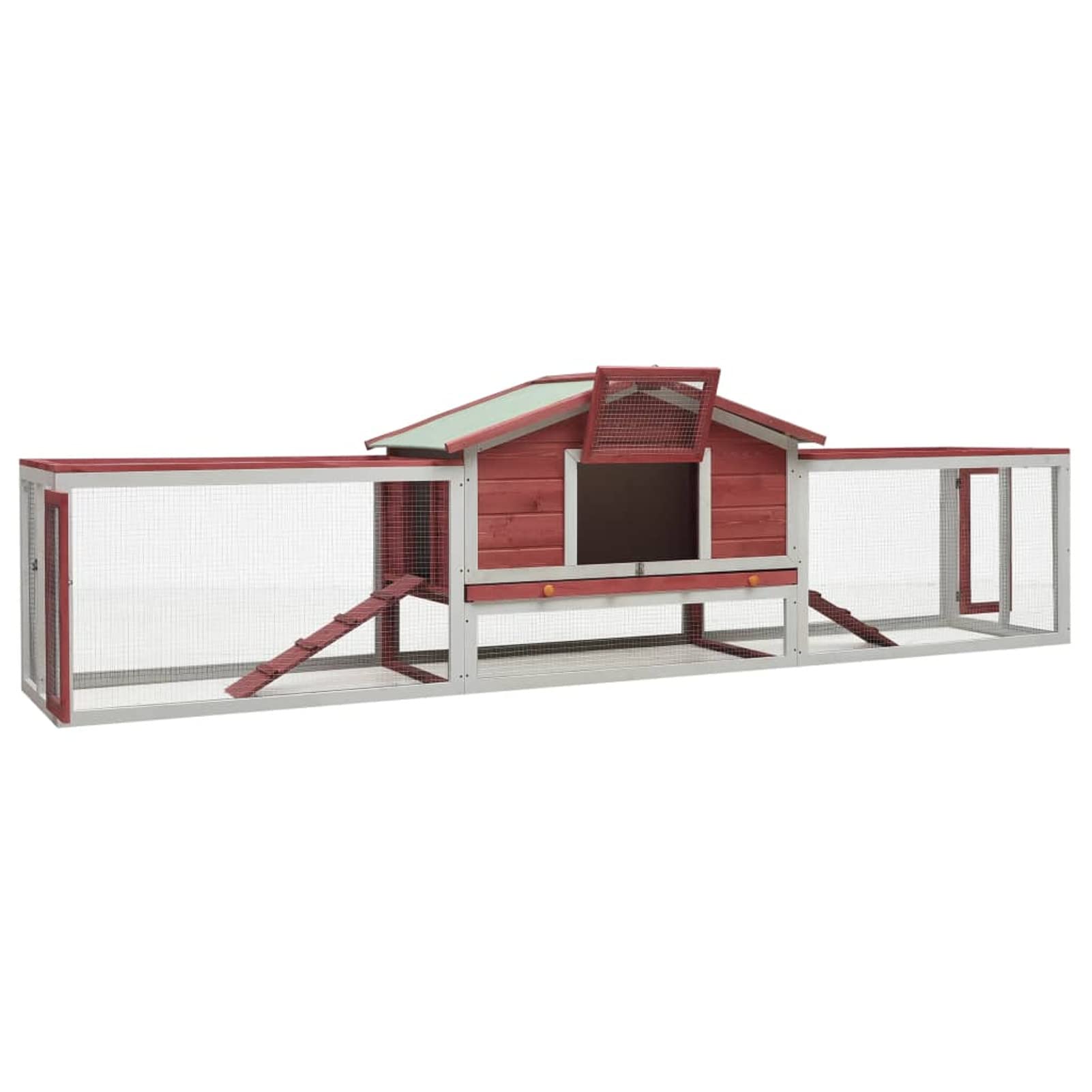 ShGaxin Conejera de Madera Maciza de Pino y Abeto Rojo 310x70x87 cm, Jaula Cobaya, Jaulas para Conejos, Jaula Hamster, Casa Conejo, Casita Conejo, Conejo