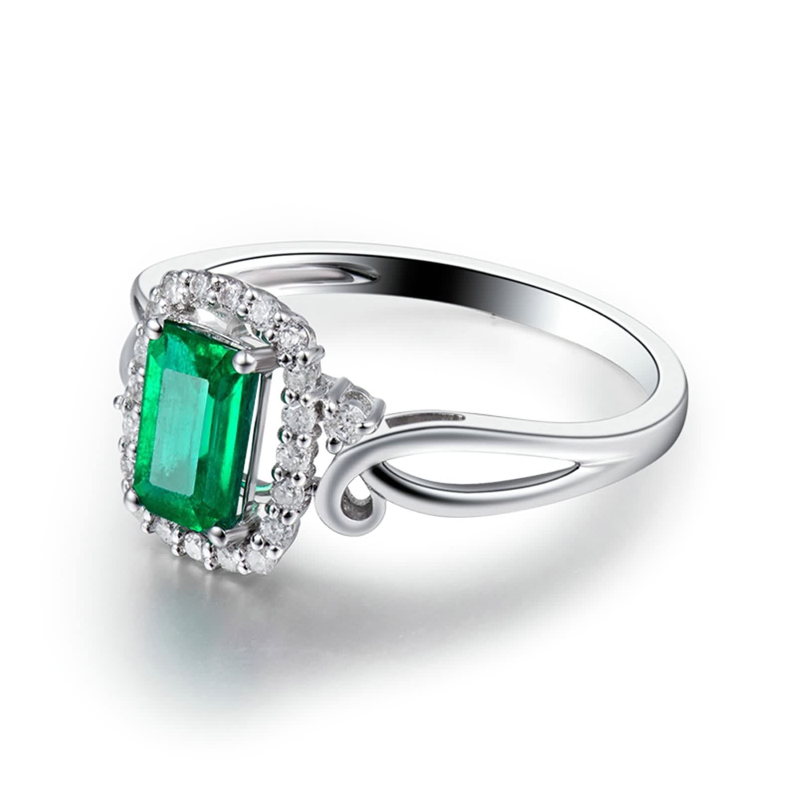 Anillos Mujer con Esmeralda, Anillo de Boda Esposa Novia para El Aniversario de San Valentin