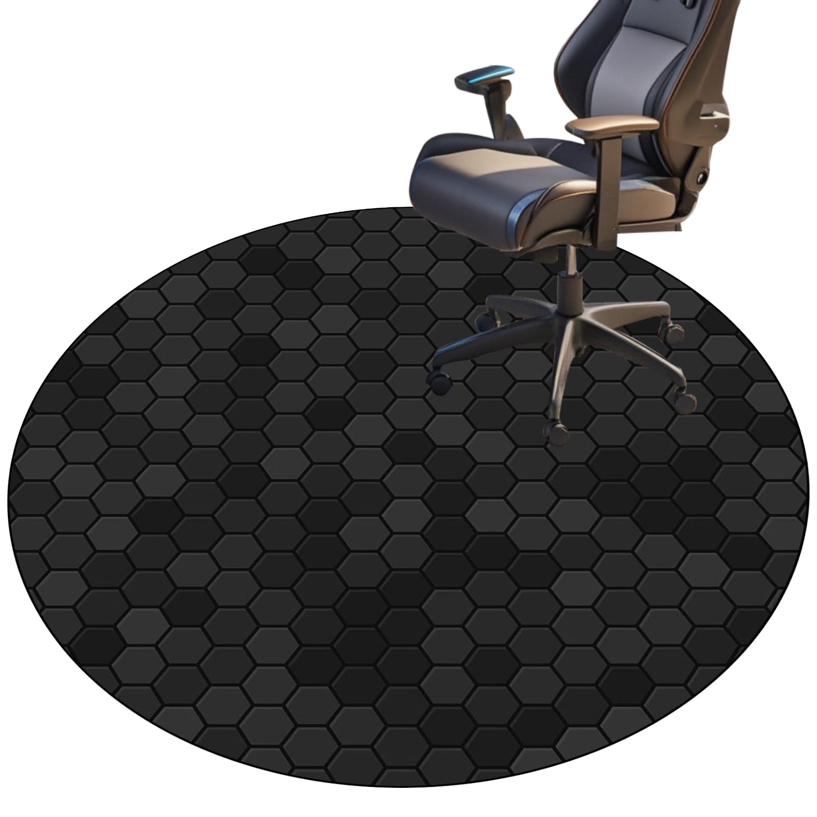 Alfombra Silla Gaming, Redondo Alfombrilla de Protección para Suelos Duros 130 cm, Protector Suelo Silla Ruedas, Alfombrilla Protectora para Silla de Oficina, Alfombra Multiusos para el hogar