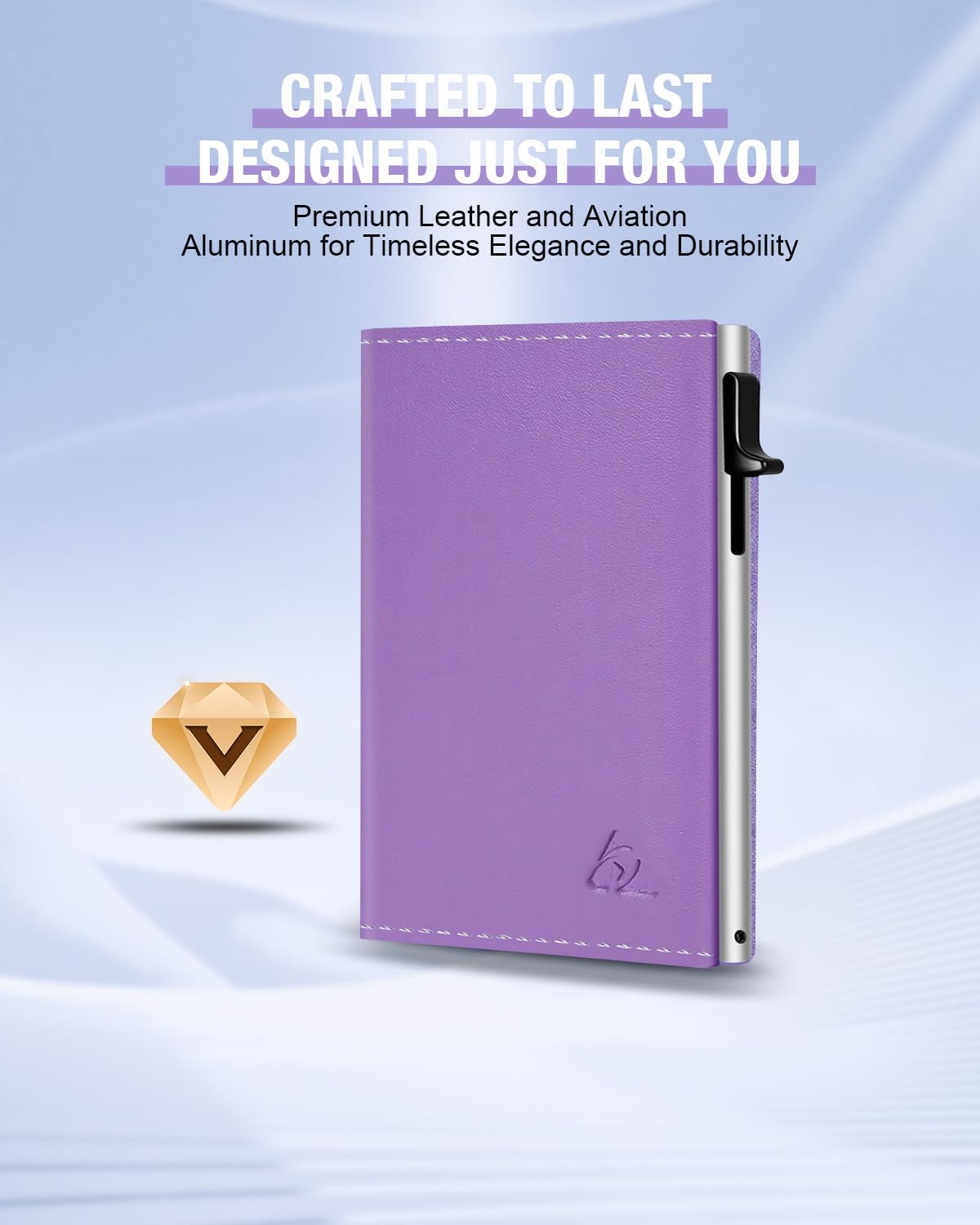 dwnkove Womens Wallet Card Holder - Pop Up Aluminum Case, Premium Flexible Leather, Smart Wallet for Women, RFID Blocking, Slim, Minimalist, Front Pocket - 9-14 Card Capacity | ID Window | Cash Slot