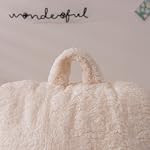 NTBED Sherpa Reading Pillow for Backrest with Arms, Large Adult Bed Rest Pillow Back Support for Sitting Up in Bed Chair Pillow (White)