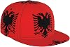 Fashion Flat Brim Baseball Cap Albanian Flag Prints Adjustable, Breathable & Lightweight for Men & Women Black