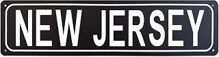 New Jersey Aluminium Metal Tin Sign Poster Wall Art Decor 16x4 In | Suitable for Street Home Bedroom Kitchen Funny Bathroom Retro Bar Farm Garden Indoor Outdoor Decorative Plaque