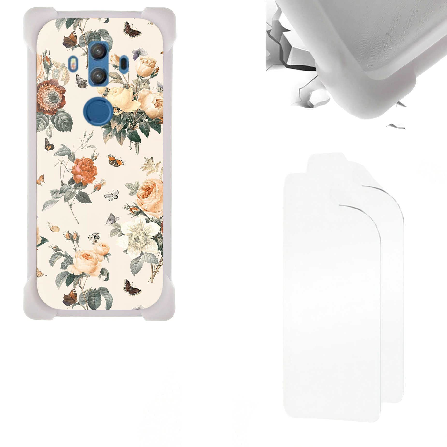 Case Compatible for INOVALLEY Smartphone 5.7 POUCES 4G Phone Case Cover + Film Soft TPU Screen Protector PC Backplane Soft Frame KB-SH