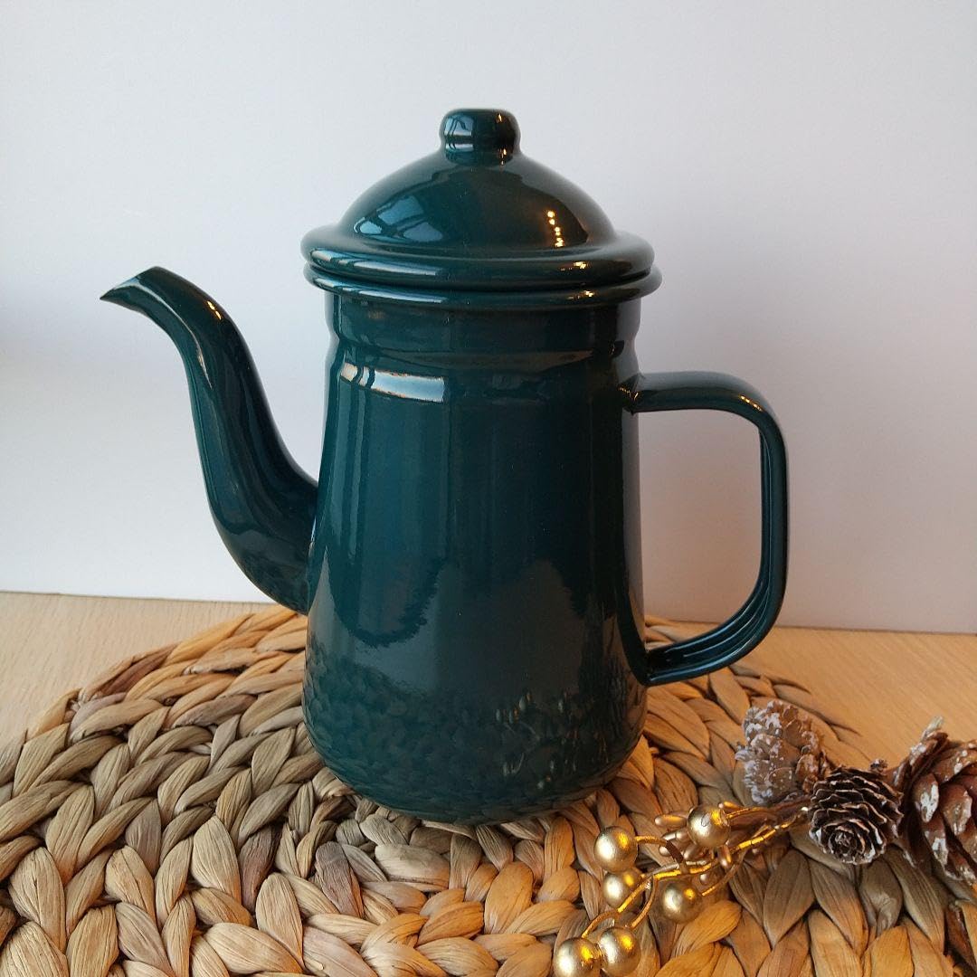 Amazon | ホーローポット 限定グリーン 北欧 ケトル やかん 琺瑯