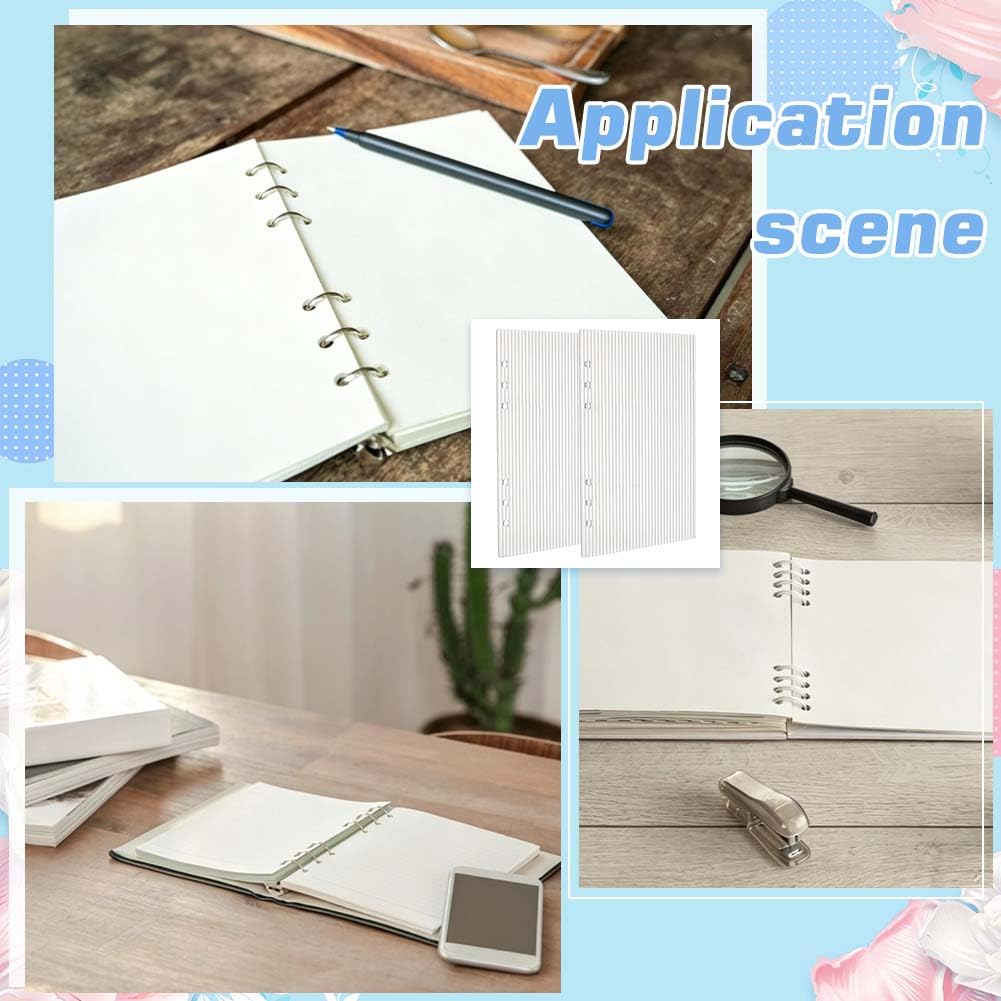 2 copertine per raccoglitori A5 in acrilico trasparente, 6 anelli, 21 x 14,9 x 0,3 cm, ricaricabili, 6 fori, per raccoglitori di budget, diario di viaggio, organizer da ufficio