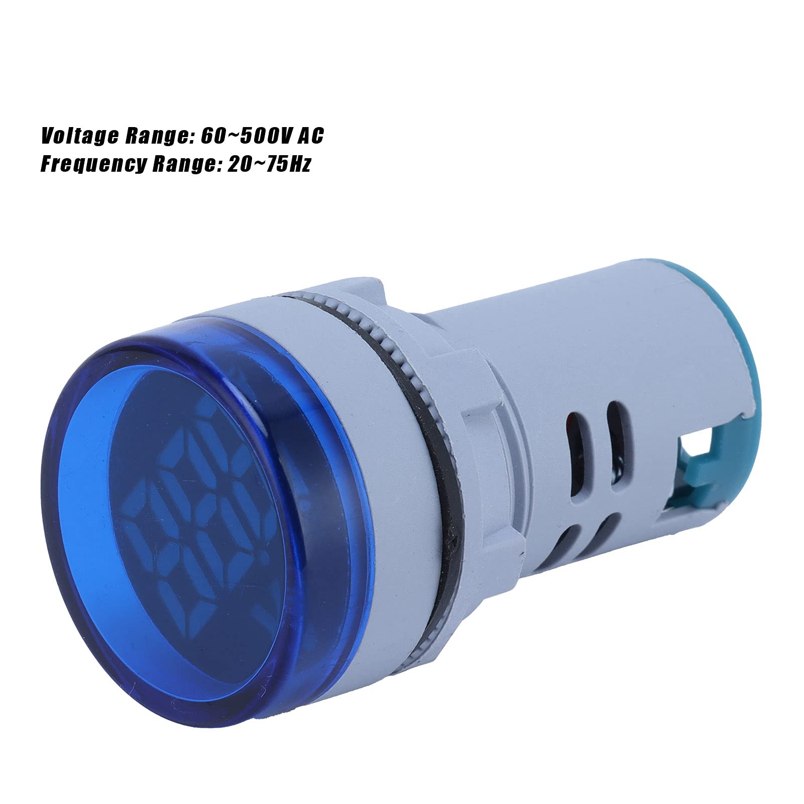 Digital Voltmeter, 60-500V AC Digital Voltage Signal Indicator Round Voltage Meter Indicator Light (Blue)
