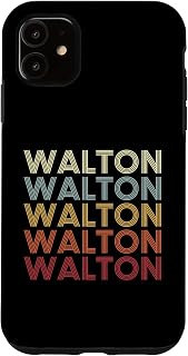 iPhone 11 Walton New York Walton NY Retro Vintage Text Case