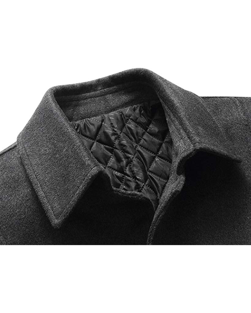 Męski płaszcz wełniany Slim Fit płaszcz biznesowy płaszcze trencz, Styl 2 szary, S