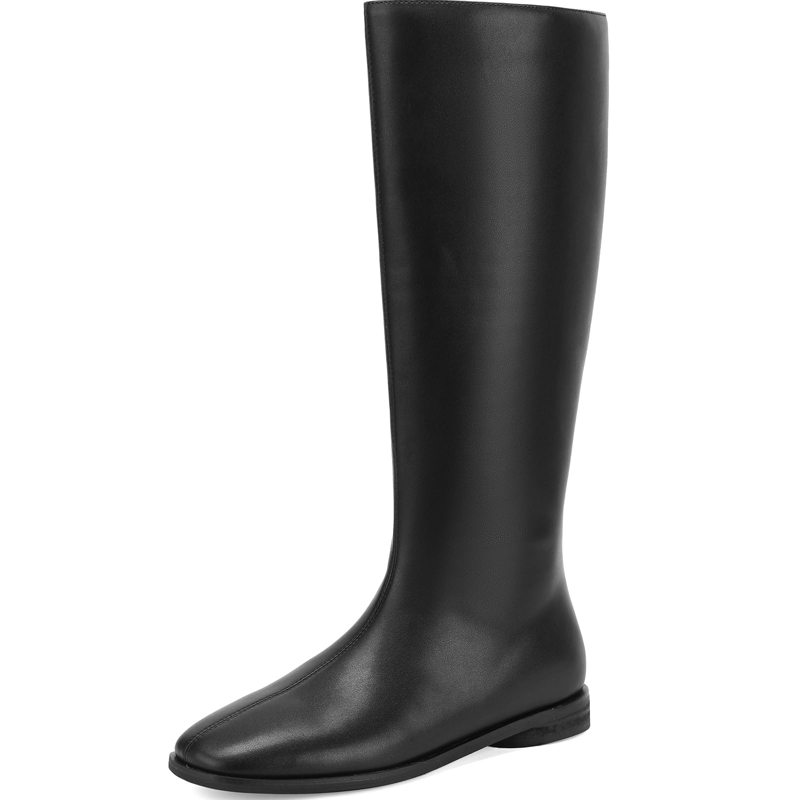 Flat Knee High Boots for Women - Tall Boots Casual Walking Boots with Side Zipper Comfortable Boots High