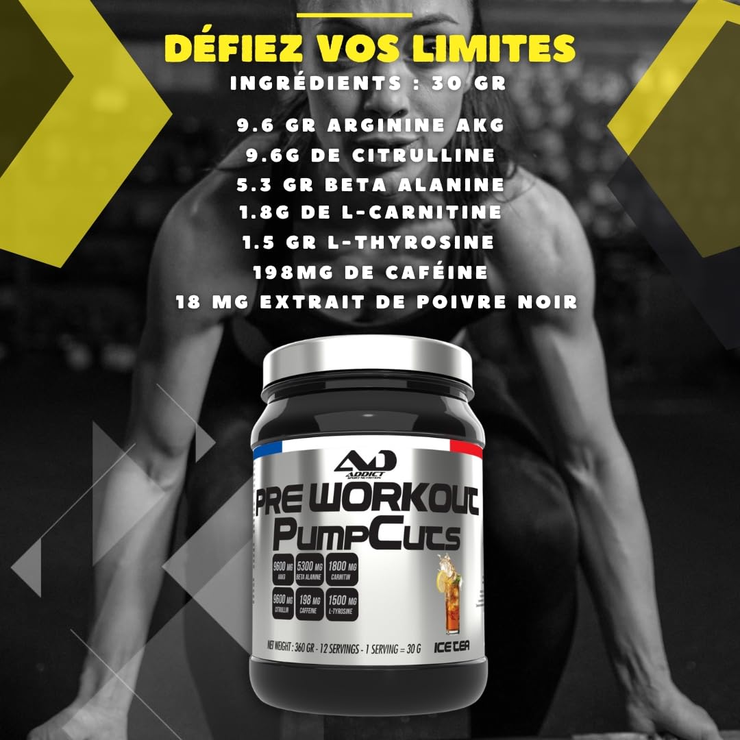 Pre workout booster puissant pour congestion musculaire – Enrichi en arginine, citrulline et bêta-alanine – Pré workout énergie et concentration maximales – Performances optimisées – Candy – 360gr