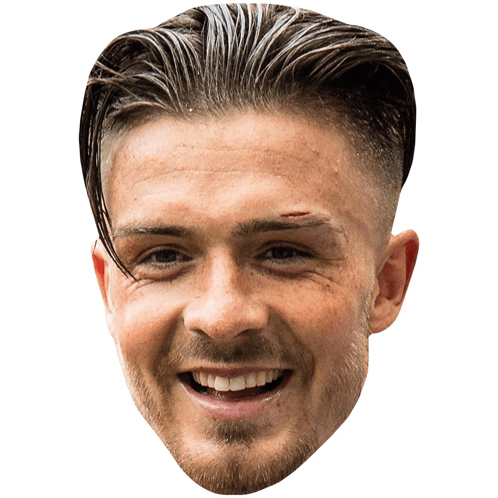 Celebrity Cutouts Lifelike Jack Grealish (Smile) Celebrity Mask, Flat Card Face, Fancy Dress Mask