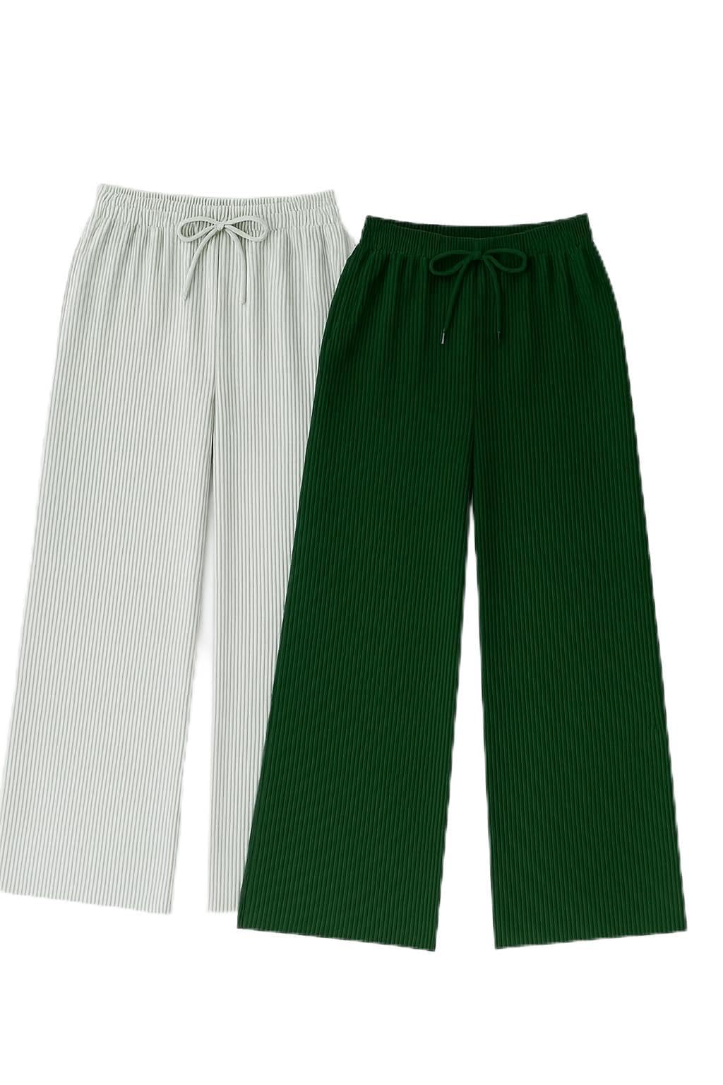 ?Women?s Ribbed Lounge Pyjamas Pants | Soft Stretchable Relaxed Fit Bottoms with Elastic Waist & Drawstring | Comfortable Sleepwear for Home & Casual Use?|pack of 2-image-49