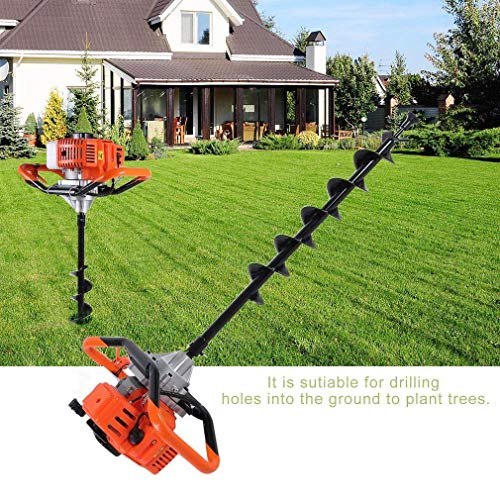 Fence Earth Auger, Petrol Borer 52cc 2-stroke Post Hole Digger+Drill Bits 4" 6"